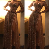 Sequins Off-the-Shoulder Evening Dress with Slit BM bride