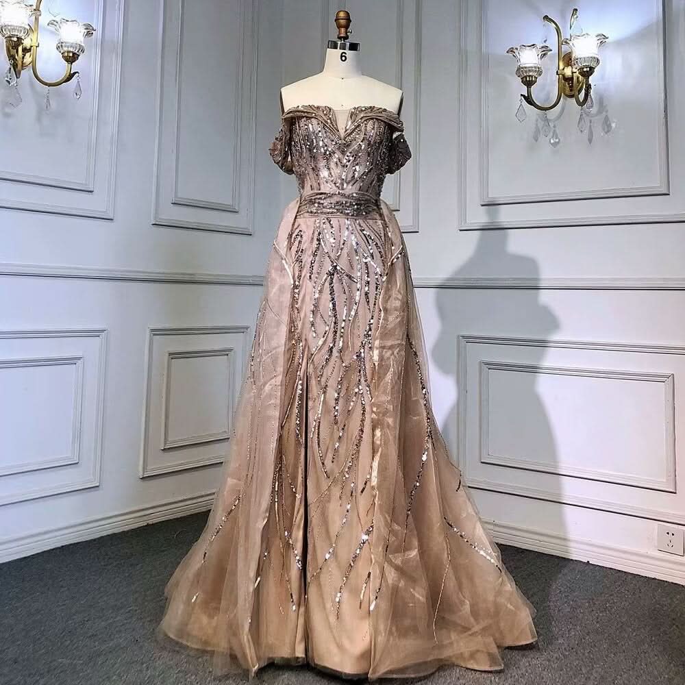 Stunning Sky Blue A-Line Split Evening Dress with Off Shoulder Design BM bride