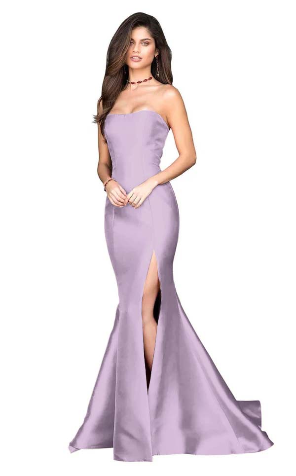 White Strapless Sleeveless Long Mermaid Prom Dress With Split