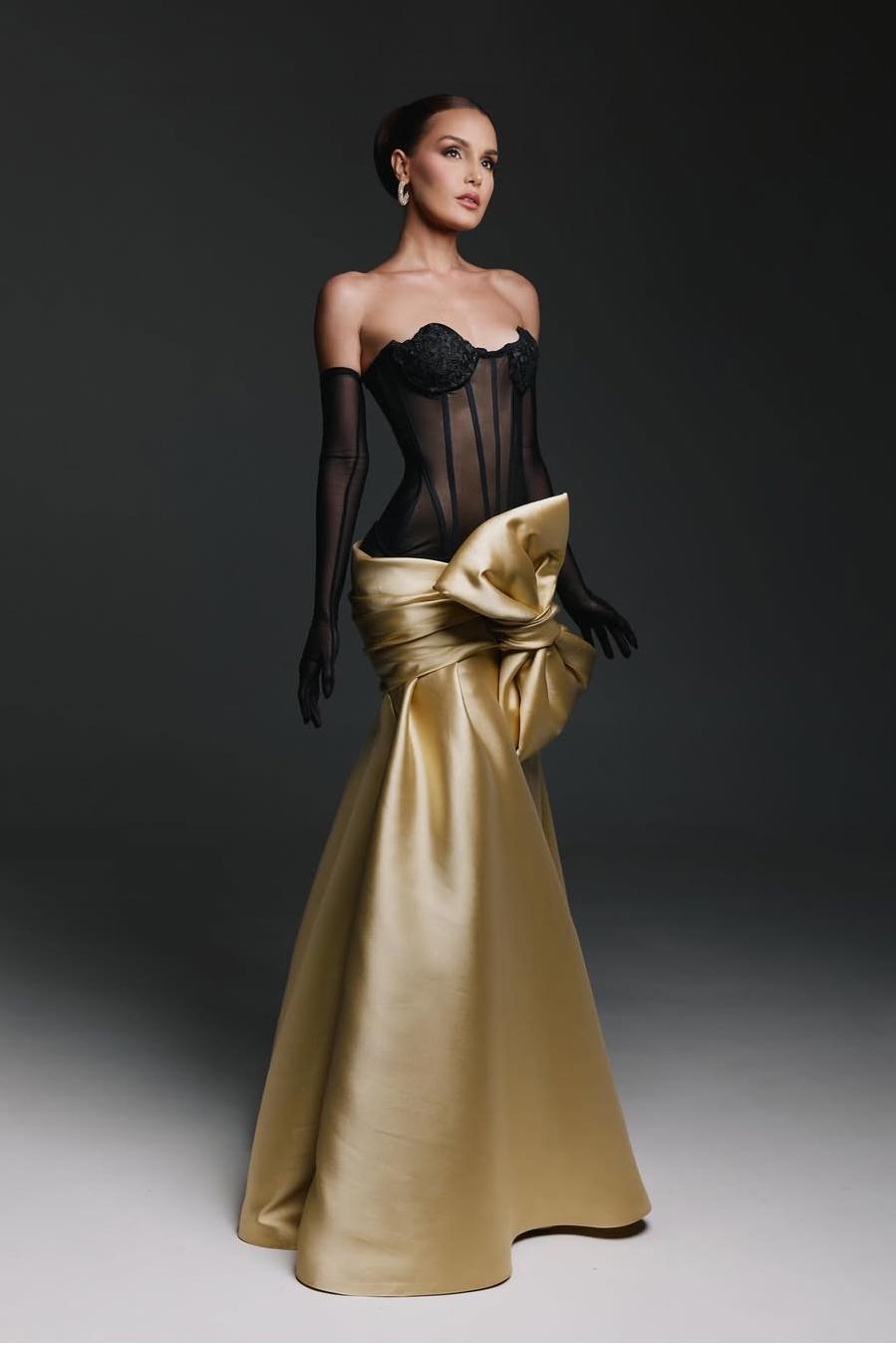 Strapless Sweetheart Sleeveless Long Mermaid Prom Dress With Gloves BMBRIDE