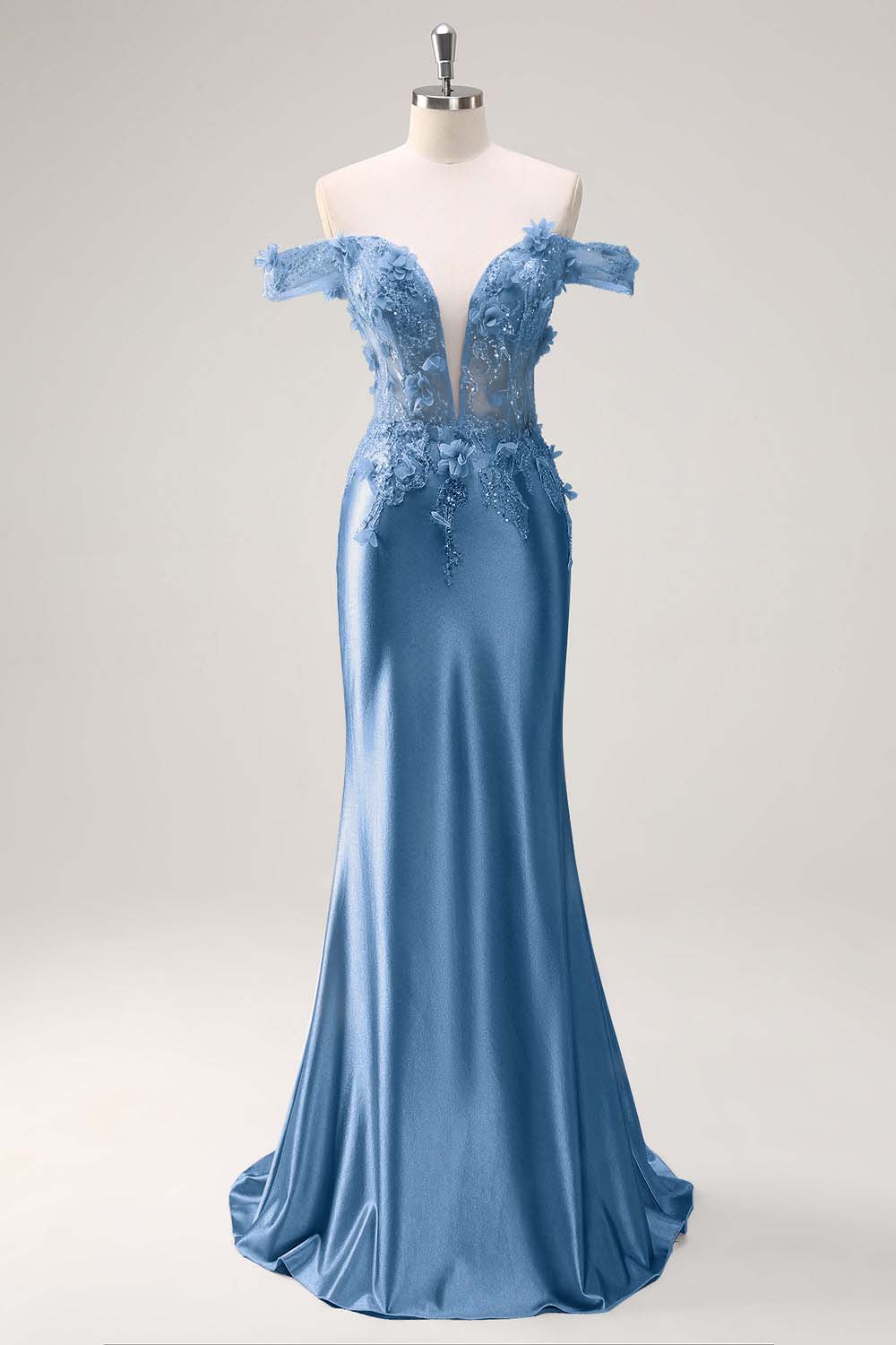 Strapless Sleeveless Long Mermaid Prom Dress With Appliques Pleated BMBRIDE