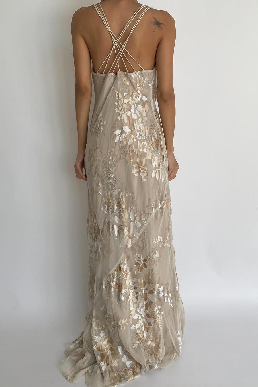 Spaghetti Strap Sleeveless Long Mermaid Prom Dress With Appliques BMBRIDE
