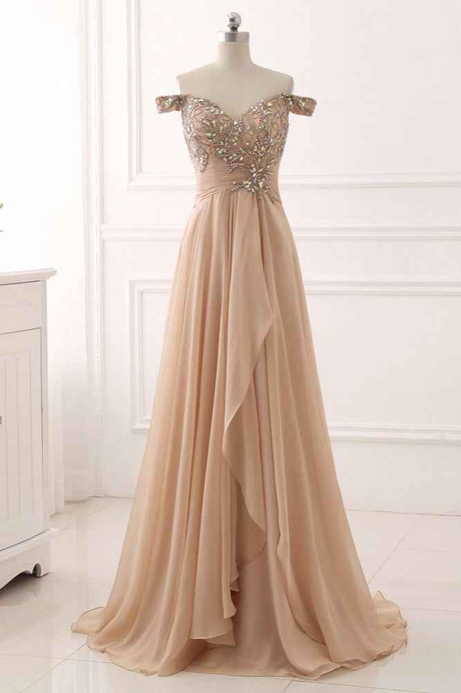 Elegant Sweetheart Sleeveless Prom Dress Off the Shoulder with Beading