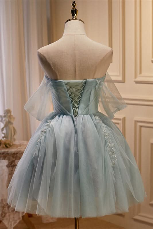Elegant A-Line Sweetheart Homecoming Dress with Feminine Ruffle BM bride
