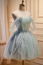 Elegant A-Line Sweetheart Homecoming Dress with Feminine Ruffle BM bride