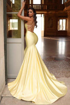 Halter Sleeveless Backless Mermaid Long Prom Dress With Pleated
