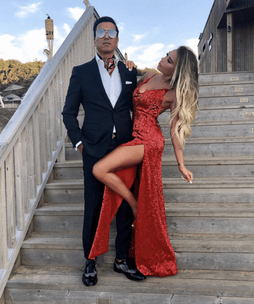 Red Sequins Spaghetti Strap Backless Sleeveless Long Prom Dress With Split