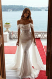 Off-the-Shoulder Sequins Mermaid Prom Dress BM bride