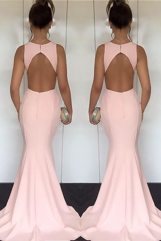 Pink Mermaid Long Evening Dress BM bride