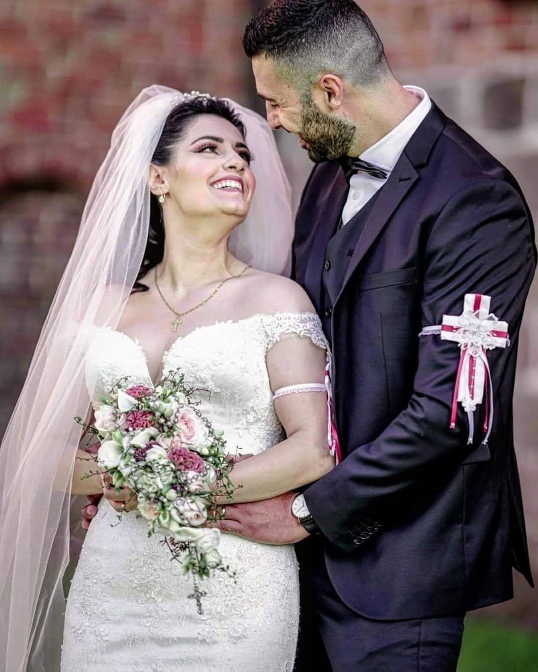 A-Line Long Wedding Dress With V-neck Lace Tulle BM bride