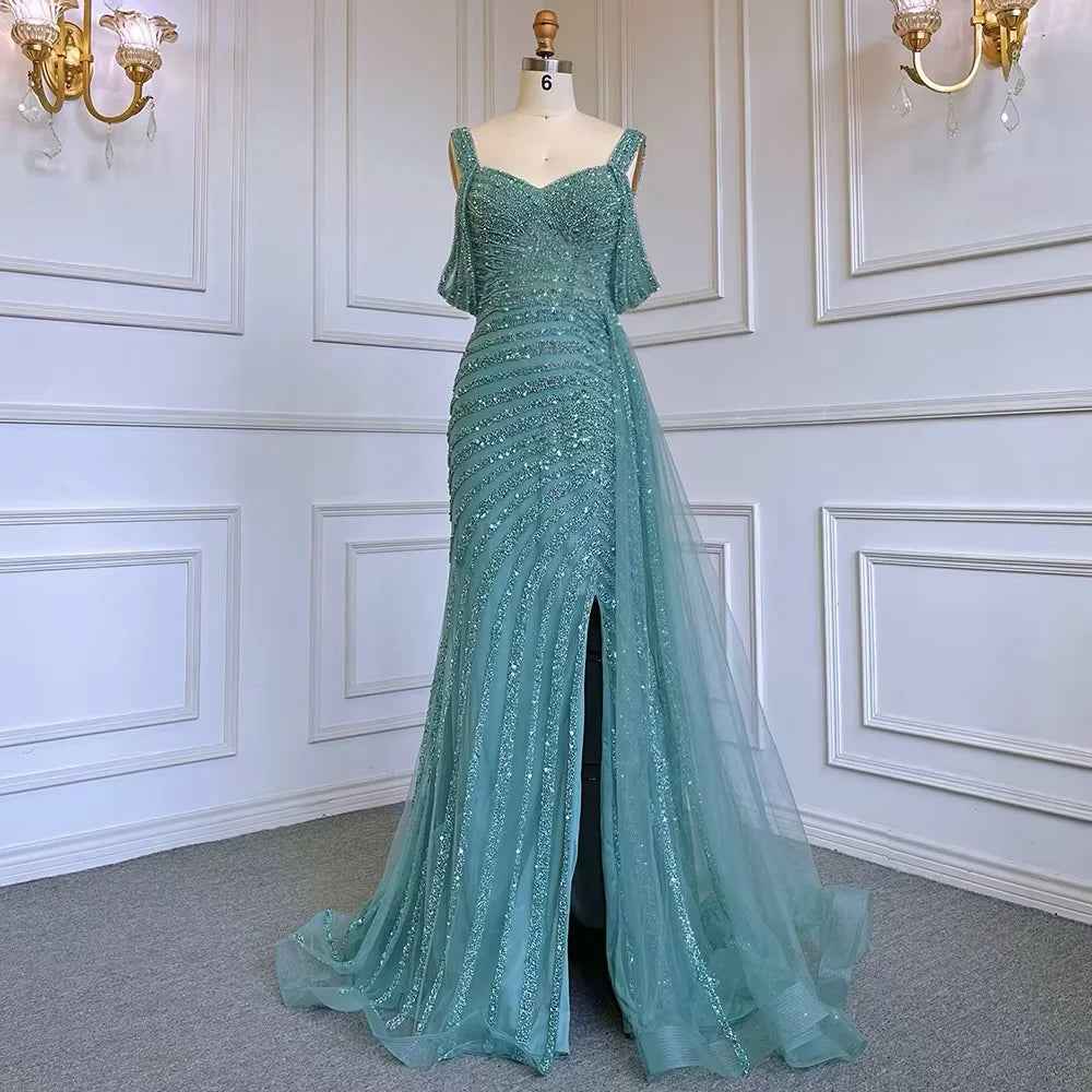 Gorgeous Off the Shoulder Champagne Bead Embroidery Princess Prom Dress