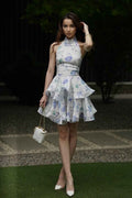 Chic Halter Backless Sleeveless Short Prom Dress With Ruffles