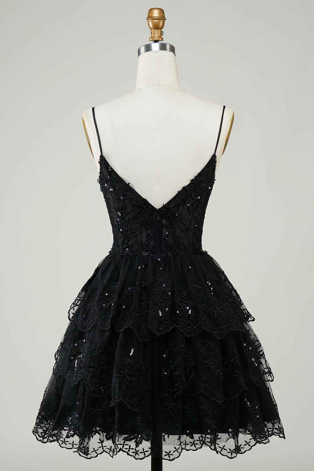 Sparkly Blue Corset Top Spaghetti Straps A-Line Lace Short Homecoming Dress