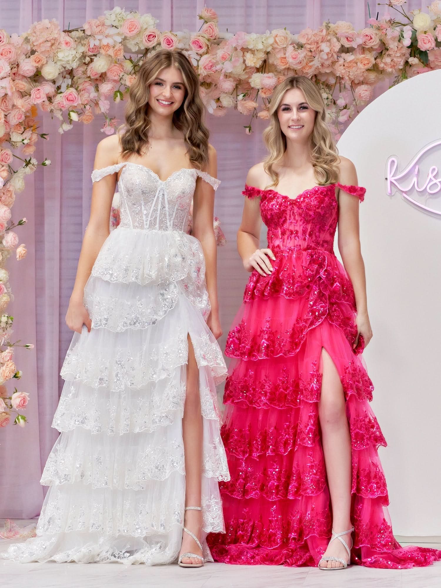 Captivating Periwinkle Tulle Appliques Off-the-Shoulder Ruffle Long Prom Dress for a Romantic Feel BM bride