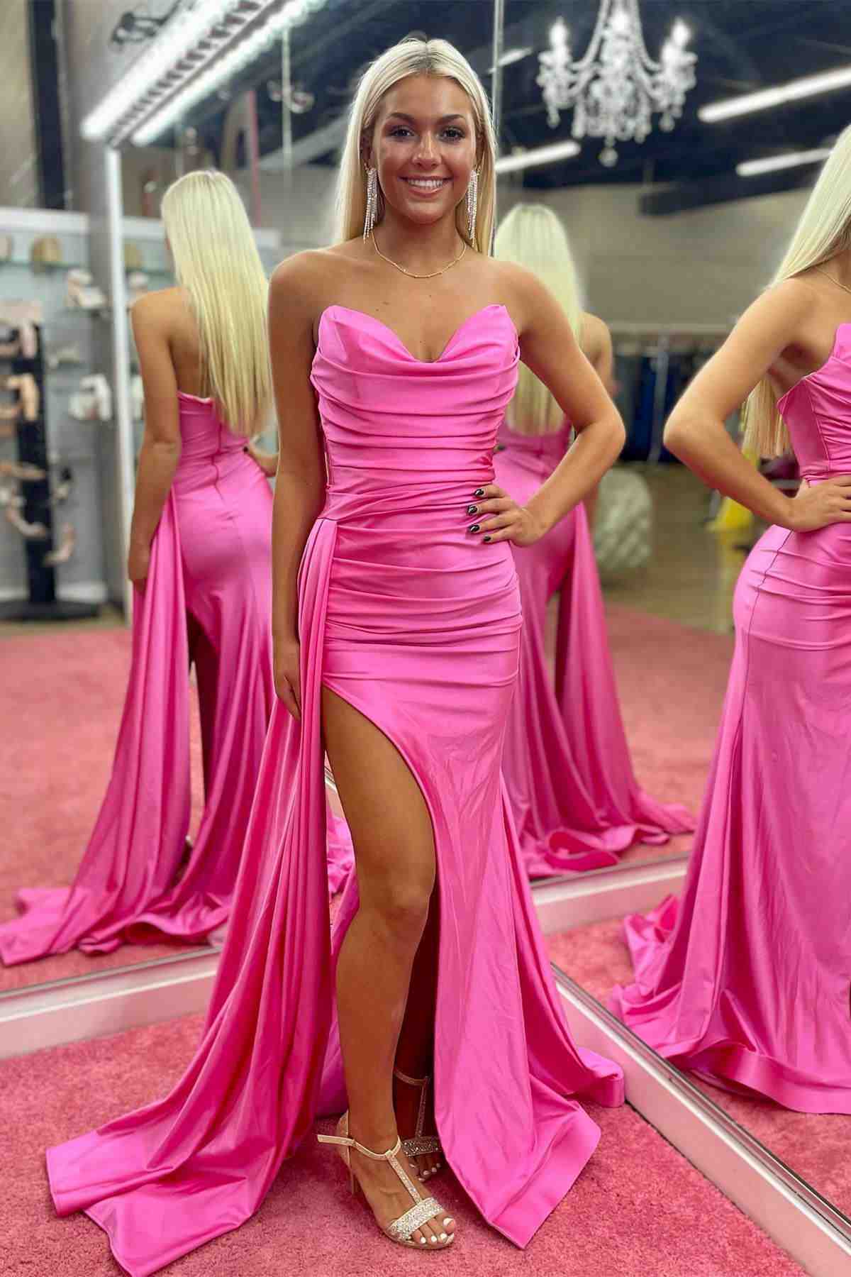 Whimsical Tiered Ruffle Blue A-Line Long Prom Dress with Sparkling Accents BM bride