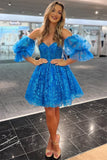 Charming Sheath Hot Pink Short Homecoming Dress with Elegant Beading BM bride