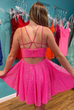 Stylish A-Line Double Straps Sequins Homecoming Dress BM bride