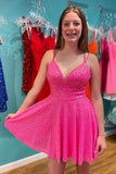 Stylish A-Line Double Straps Sequins Homecoming Dress BM bride
