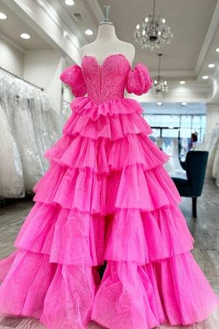 Sexy Sweetheart Black A-Line Lace Layered Dress with Slit BM bride