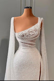 BMbride Glamorous A-line Sequined Split Wedding Dresses With Beads BMbride