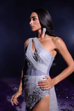 BMbride Glamorous One Shoulder Mermaid Beading Split Prom Dress With Lace BMbride