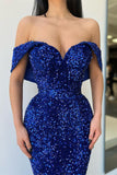 BMbride Glittering Sequins Sweetheart Off-the-shoulder Mermaid Prom Dresses BMbride