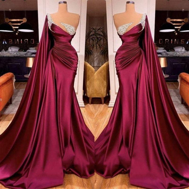 BMbride Gorgeous Mermaid Beads Evening Prom Dress With Ruffles BMbride