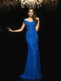 BMbride Gorgeous Mermaid V-neck Lace Sleeveless Long Lace Mother of the Bride Prom Dresses BMbride