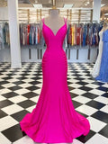 BMbride Gorgeous Mermaid V-neck Sleeveless Spandex Ruched Prom Dresses BMbride