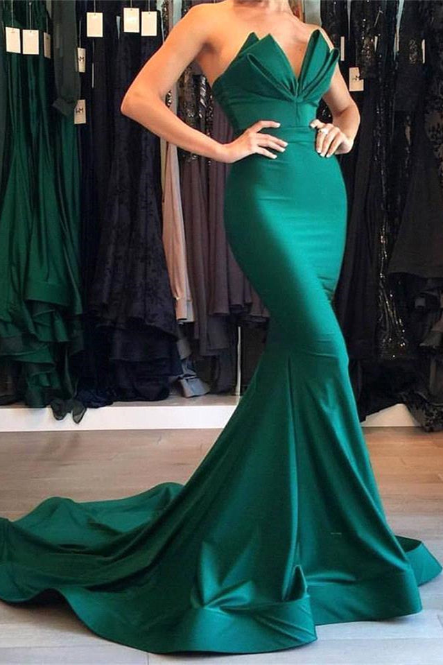 BMbride Green Mermaid Evening Gown Long Party Gowns BMbride