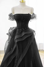 Lovely Green Tulle Lace Long Prom Dress with a Form-Fitting Corset BM bride