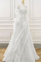 Lovely Green Tulle Lace Long Prom Dress with a Form-Fitting Corset BM bride
