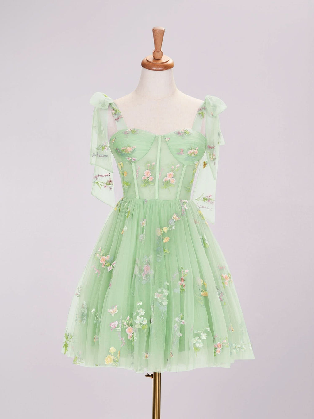 Trendy A Line Spaghetti Straps Short Homecoming Dress with Embroidery BM bride