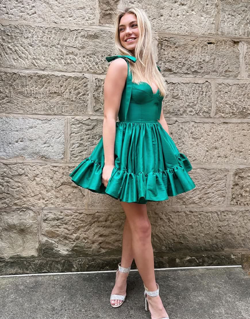 Sabrina |A-line Sweetheart Homecoming Dress with Ruffle BM bride