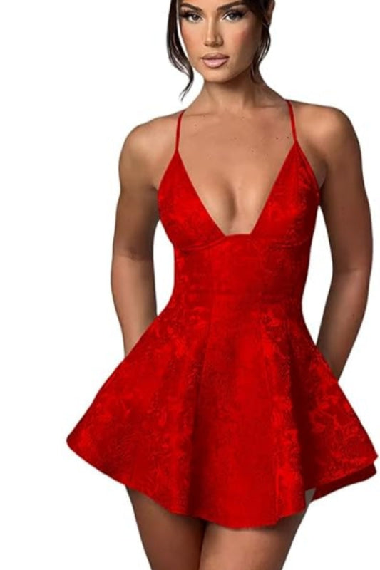 Halter Satin Mini Homecoming Dress with Ruffled Floral Jacquard, Perfect for Parties BM bride