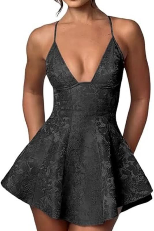 Halter Satin Mini Homecoming Dress with Ruffled Floral Jacquard, Perfect for Parties BM bride