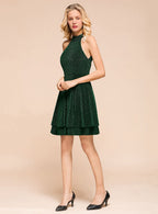 Halter Sleeveless Backless Short Mini Dress BMbride