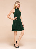 Halter Sleeveless Backless Short Mini Dress BMbride