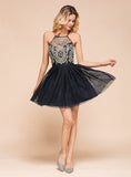Halter Sleeveless Tulle Short Mini Dress BMbride
