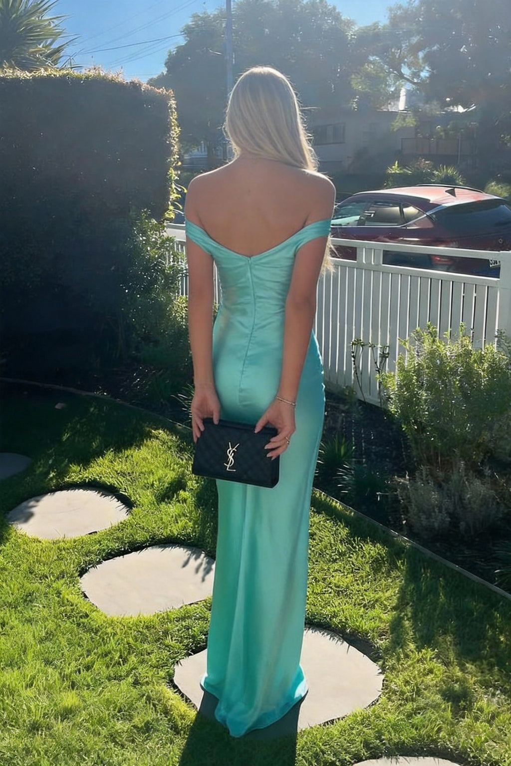 Off the Shoulder Sleeveless Strapless Long Prom Dress With Pleated