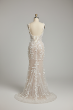 Champagne wedding dress - corset back view