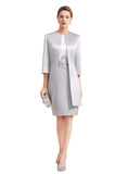 Jewel Capped Knee-Length Dress BMbride