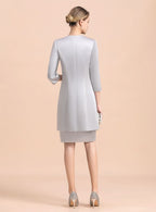 Jewel Capped Knee-Length Dress BMbride