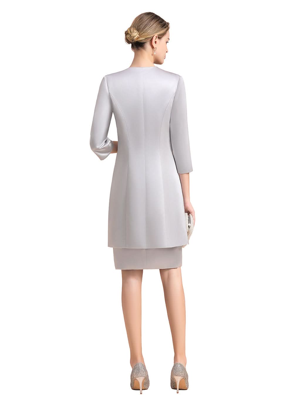 Jewel Capped Knee-Length Dress BMbride