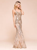 Jewel Sleeveless Sequins Mermaid Floor-Length Dress BMbride
