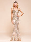Jewel Sleeveless Sequins Mermaid Floor-Length Dress BMbride