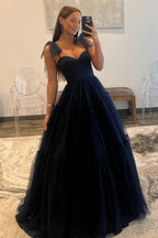 Sweet A-Line Sweetheart Dot Tulle Prom Dress BM bride