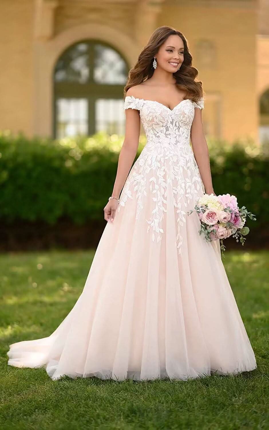 Lace Appliqued Wedding Dresses for Bride 2025 Beach Wedding Bridal Gowns for Women SE002 - Bmbride