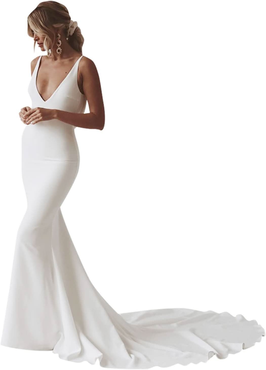 Lace Appliqued Wedding Dresses for Bride 2025 Beach Wedding Bridal Gowns for Women SE002 - Bmbride