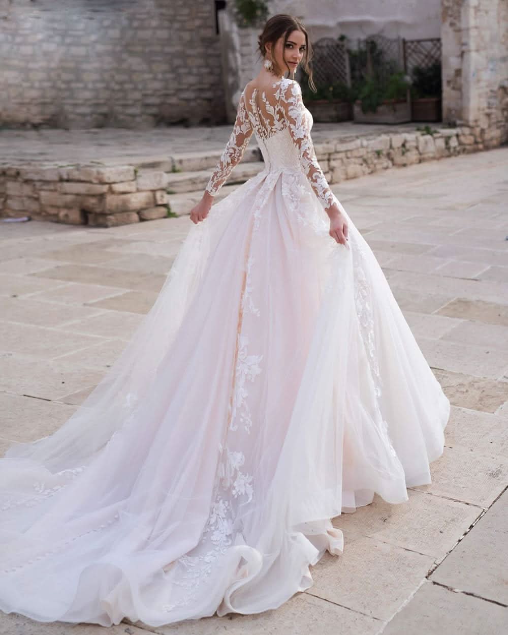 Lace Appliqued Wedding Dresses for Bride 2025 Beach Wedding Bridal Gowns for Women SE002 - Bmbride